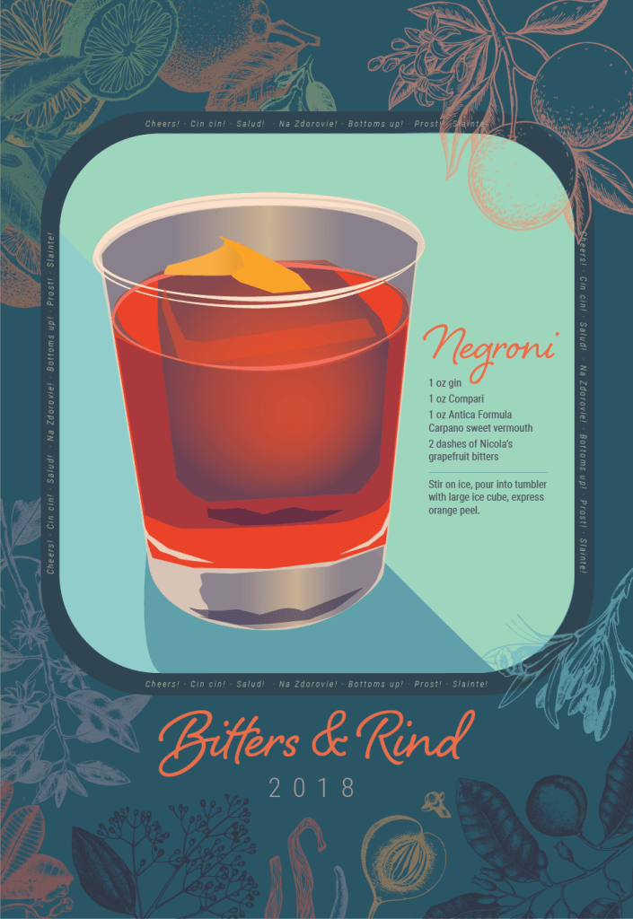 Bitters And Rind Negroni recipe poster